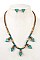 TRIANGULAR GEM BIB NECKLACE SET