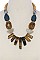 FASHIONABLE BIG BOLD GEMSTONES STATEMENT NECKLACE JYN6523