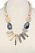 FASHIONABLE BIG BOLD GEMSTONES STATEMENT NECKLACE JYN6523