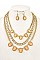 OPAL STONE FRAMED LAYERED BIB NECKLACE SET