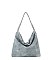 Denim Large Hobo Tote Bag With Chain Detail Strap