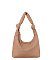 Knotted Handle Detail Hobo Shoulder Handbag