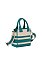 Stripe Canvas Tote Satchel