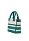 Stripe Canvas Tote Satchel