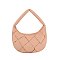 Eco stitch Puffy Woven Hobo Shoulder Bag