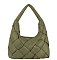 Soft Puffy Woven Shoulder Bag Hobo