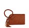 Fashion Cuff Handle Tassel Wristlet Clutch