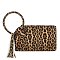 Leopard Cuff Handle Tassel Wristlet Clutch