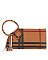 Plaid Check Cuff Handle Tassel Wristlet Clutch