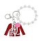 4.5" inch SORORITY PEARL BEADED STRETCH BRACELET CHARM KEYCHAIN