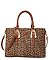 Leopard Buckle Top Handle Satchel 3-in-1 Set