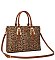 Leopard Buckle Top Handle Satchel 3-in-1 Set