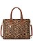 Leopard Buckle Top Handle Satchel 3-in-1 Set