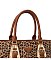 Leopard Buckle Top Handle Satchel 3-in-1 Set