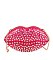 Rhinestone Lips Semi Transparent Clutch Crossbody Bag