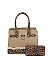 Leopard Colorblock Padlock 2-in-1 Satchel