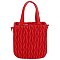 Puffy Chevron Quilted Tote Satchel