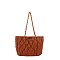 Puffy Quilted Twist Lock Shoulder Bag