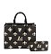 2 IN 1 MONOGRAM CLASSIC TOTE WITH MATCHING PURSE