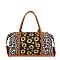 Tribal Leopard Flower Duffle Bag