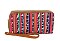 Tribal Printed Canvas Double Zip Around Wallet Wristlet