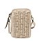 Studded Woven Crossbody Bag