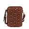 Studded Woven Crossbody Bag