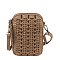 Studded Woven Crossbody Bag