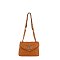 Quilted Logo Flap Crossbody Shoulder Bag