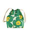 Knitted Canvas Flower Bucket Crossbody Bag