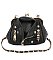 Motorcycle Jacket Kiss Lock Crossbody Bag Satchel