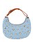 Denim LOVE Studded Shoulder Bag Hobo