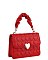 Heart Quilt Ruched Top Handle Satchel