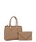 2-in-1 Leather Satchel Bag With Matching Envelop Clutch