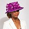 MEDIUM BRIM SATIN DRESSY HAT WITH A LARGE BOW RIBBON