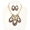 Mix Media Pendant Animal Printed Necklace Set