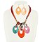 Mix Media Pendant Animal Printed Necklace Set