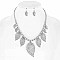 CUTE METAL LEAF CHARM NECKLACE AND EARRINGS SET