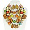 UNIQUE BEEFY AFRICAN TRIBE WOODEN BEAD, AGATE STONE, RHINESTONE BALL BIB STATEMENT NECKLACE AND E...