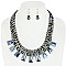 Fashionable Acrylic Bead Necklace Earrings Set
