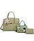 Fashion Scarf Top Handle Padlock 3-in-1 Satchel Set