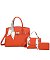 Fashion Scarf Top Handle Padlock 3-in-1 Satchel Set