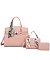 Fashion Scarf Top Handle Padlock 3-in-1 Satchel Set