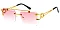 Pack of 12 Assorted Color Metal Leopard Rimless Luxury Unisex Sunglasses