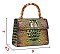 2 in 1 Crocodile Bamboo Handle Tie-dyed Satchel + Wallet