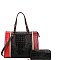 2-IN-1 Alligator Crocodile Satchel Set With Wallet