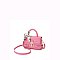 2 in 1 Fashion Scarfed Colorblock Twist Lock Flap Satchel with Wallet