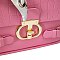 2 in 1 Fashion Scarfed Colorblock Twist Lock Flap Satchel with Wallet