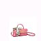 Fashion Scarfed & Magnet Snap 2 In 1 Crossbody-Satchel Bag