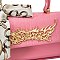 Fashion Scarfed & Magnet Snap 2 In 1 Crossbody-Satchel Bag